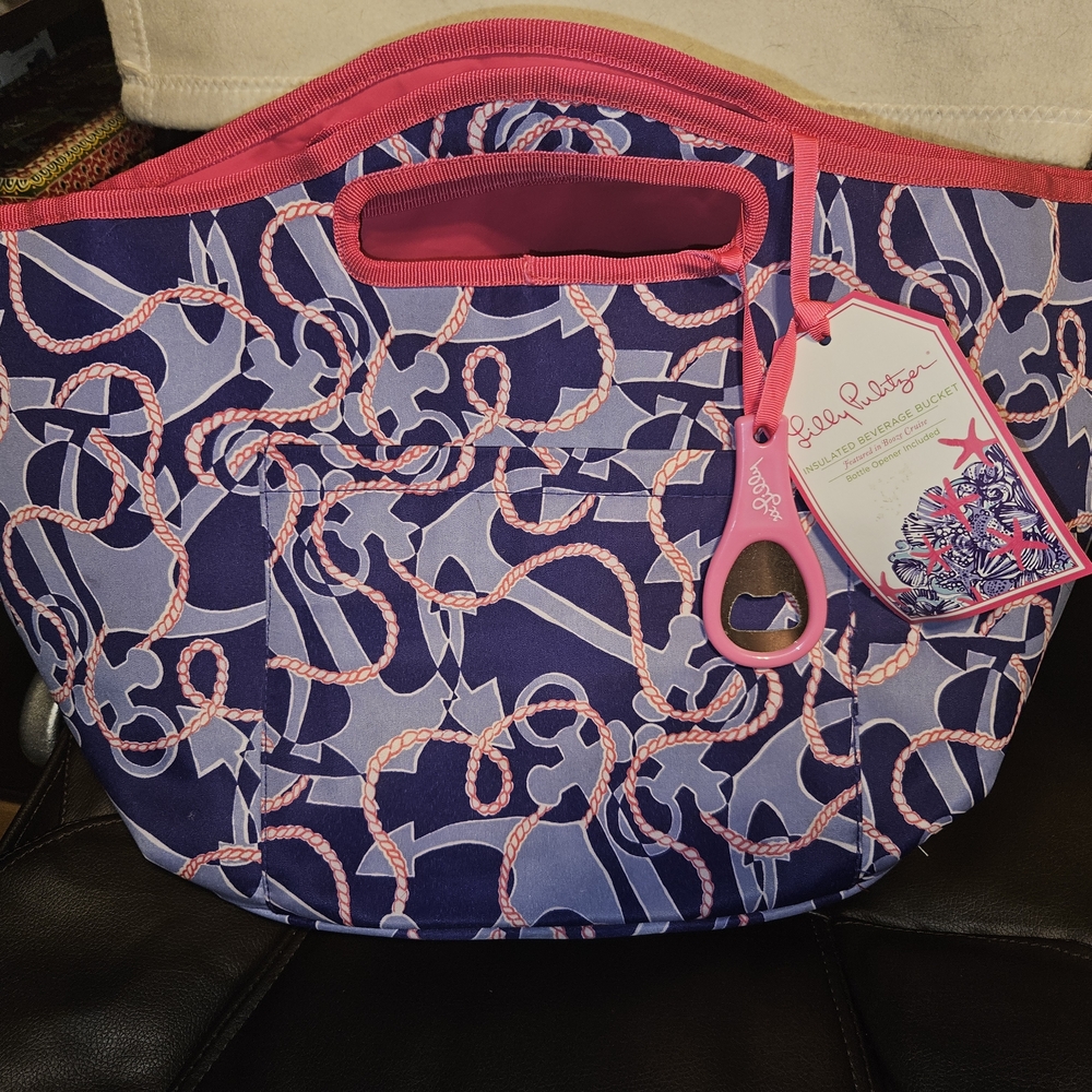 Lilly Pulitzer Pink and Purple Rope Print Tote